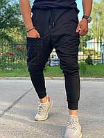Мужские спортивные штаны зауженные по голени (серые) легкие удобные спортивки карманом Турция Мо0-0877