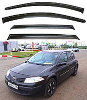 Ветровики Renault Megane II Хэтчбек 2003-2008 (скотч) VIP Китай