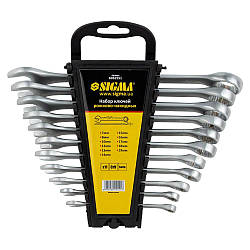 Ключі ріжково-накидні 11 шт 7-19мм CrV satine SIGMA (6010151)