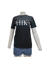 ЖІноча футболка Calvin Klein з написом, чорного кольру, розмір XS