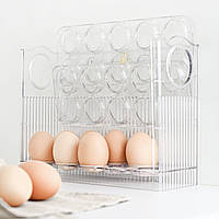 Великий контейнер для зберігання 30 яєць, Органайзер 3 яруси в холодильник