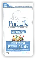 Pro-Nutrition РURE LIFE MEDIUM ADULT Сухой беззерновой корм лососем и уткой для взрослых собак, также подходит