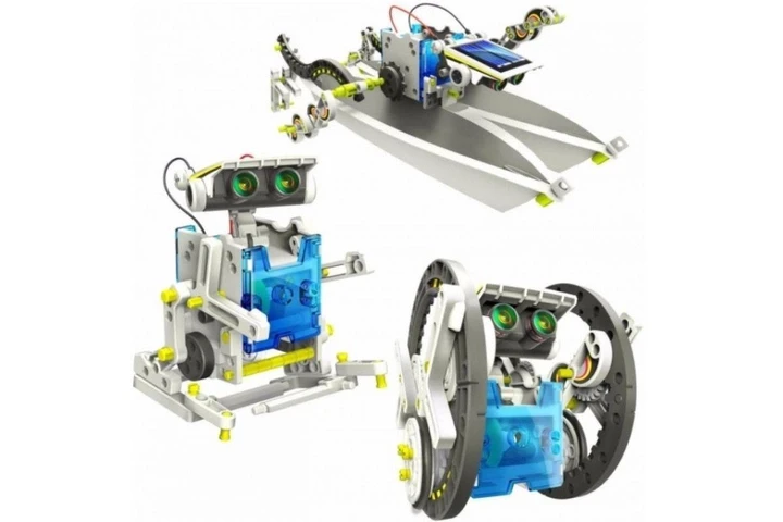 Складной робот Solar Robot с моторчиком, Конструктор 14в1 с солнечной панелью - фото 3 - id-p2120233363