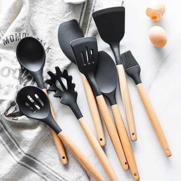 Кухонные аксессуары с подставкой, Ручной набор с 12 предметов Kitchen Set - фото 9 - id-p2120233370