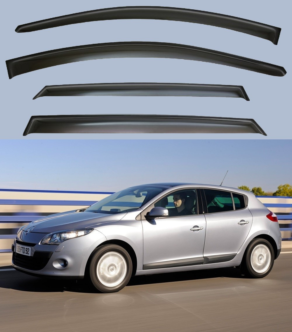 Вітровики Renault Megane III хетчбек 2008-2015 (скотч) VIP Китай