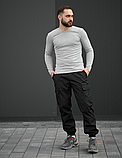 Зручні чоловічі спортивні штани на манжетах з кишенями чорні, фото 7