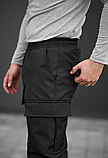 Зручні чоловічі спортивні штани на манжетах з кишенями чорні, фото 4