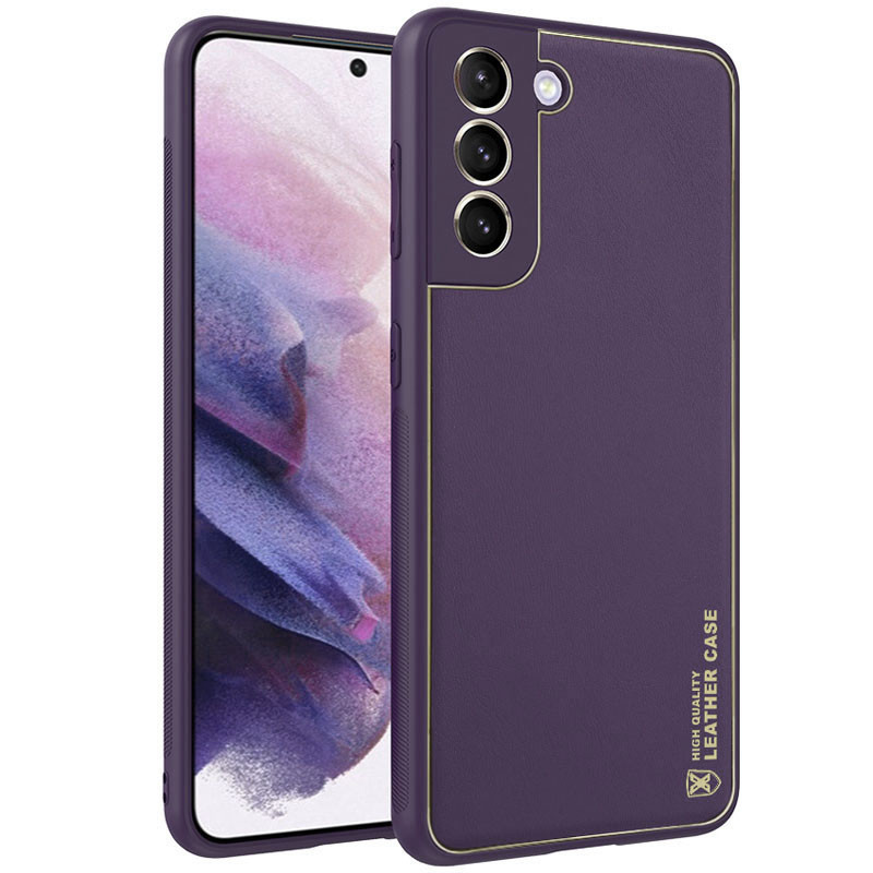Елегантний шкіряний чохол Xshield для Samsung Galaxy S21 | Фіолетовий / Dark Purple