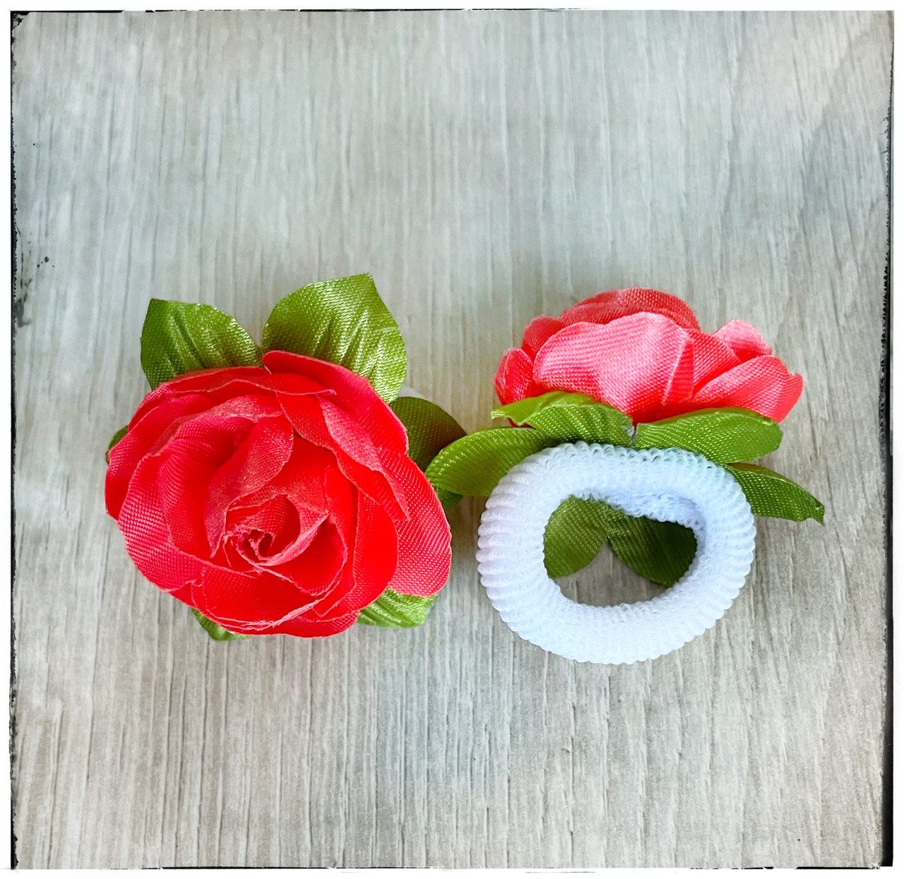 Резинка для волосся Піон коралова, фото 1