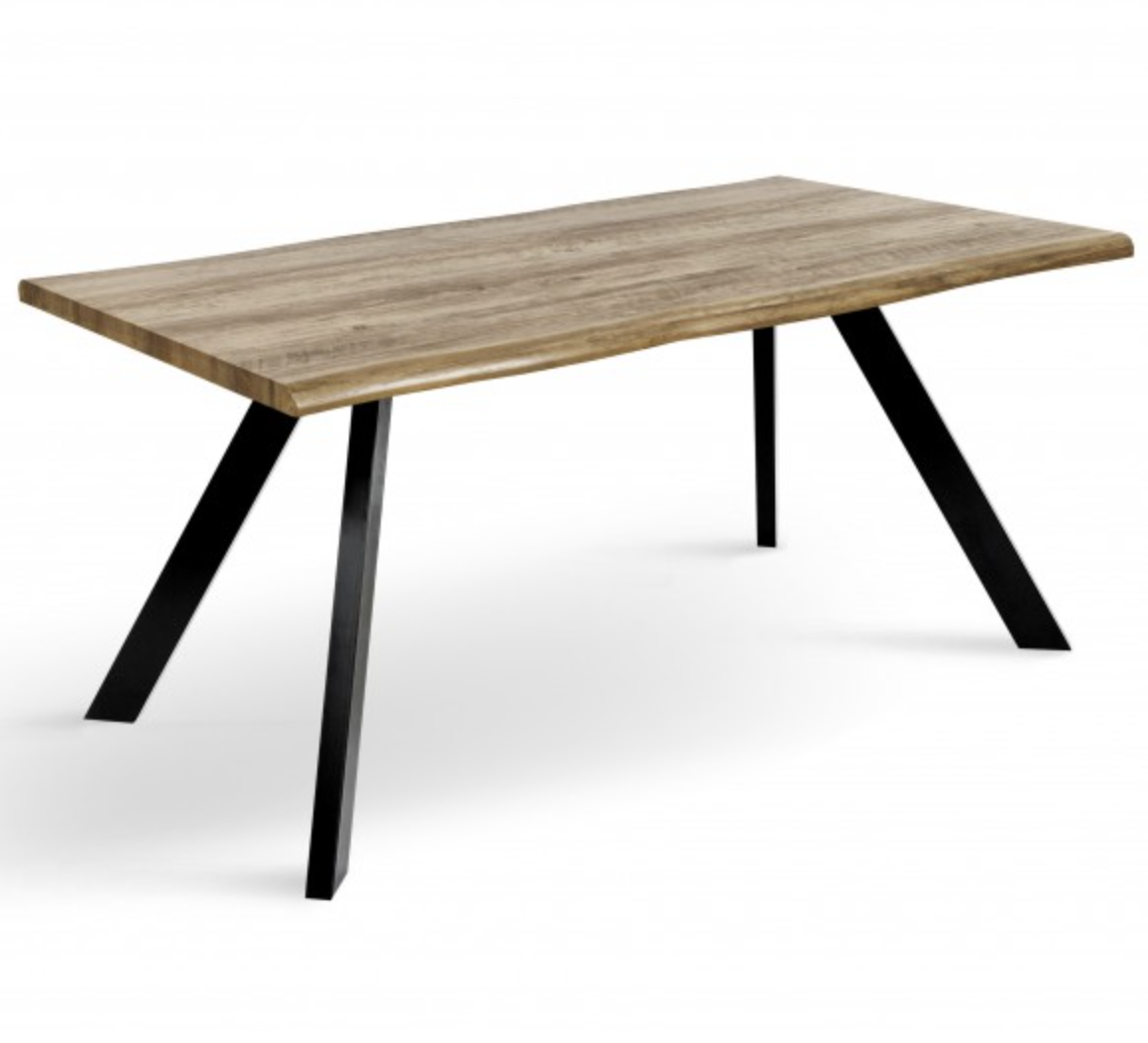 Стол обеденный прямоугольный не раскладной Метрополь деревянный мдф ,коричневый, каркас металл черный - фото 3 - id-p2038583334