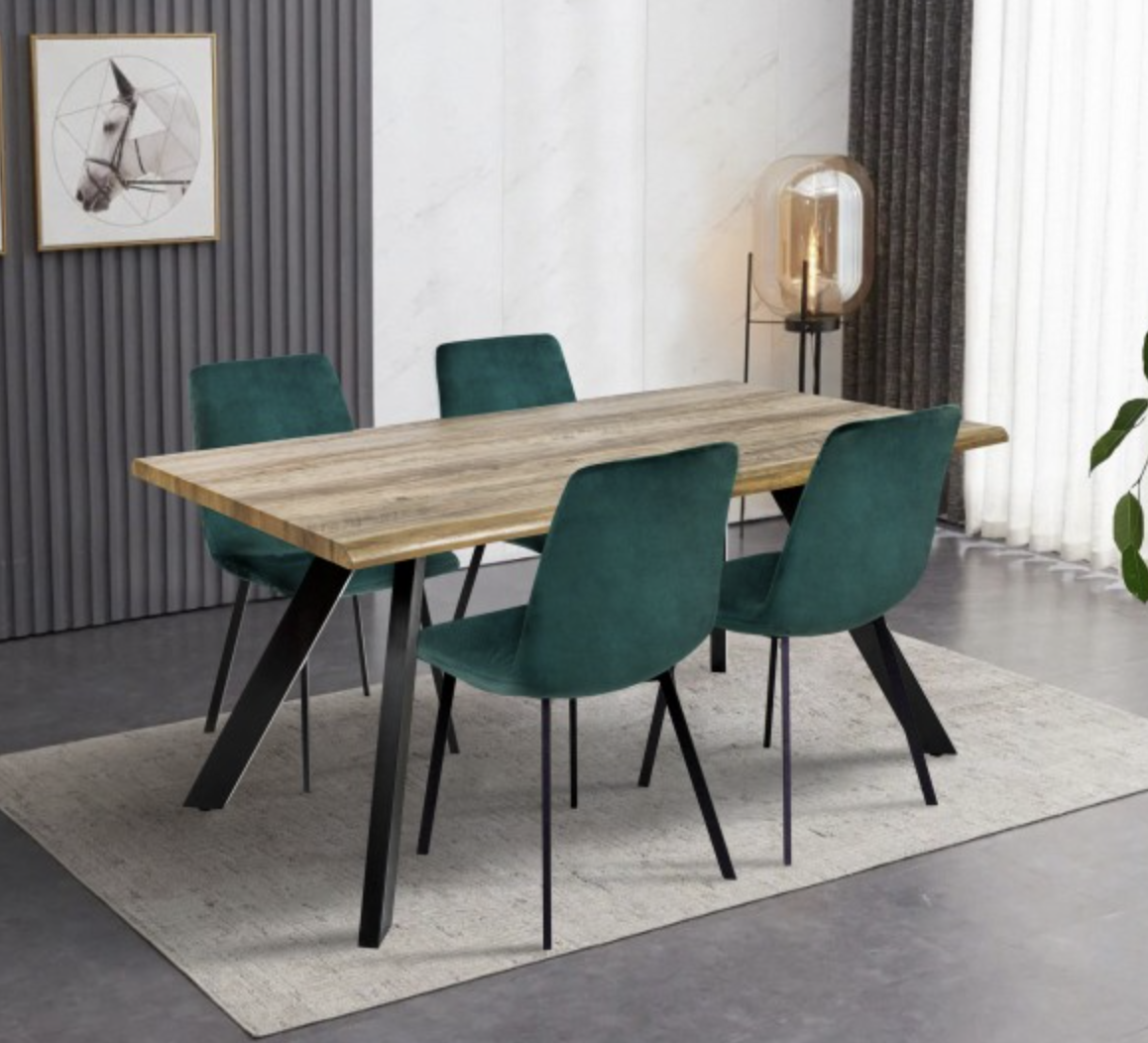 Стол обеденный прямоугольный не раскладной Метрополь деревянный мдф ,коричневый, каркас металл черный - фото 4 - id-p2038583334