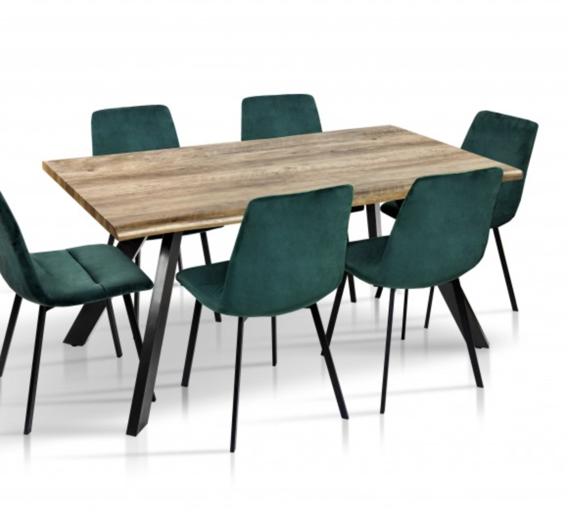 Стол обеденный прямоугольный не раскладной Метрополь деревянный мдф ,коричневый, каркас металл черный - фото 5 - id-p2038583334