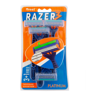 Одноразові станки для гоління Treet Platinum Razer 3 Bubble (3+1) 02577
