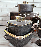 Набір каструль казанів із мармуровим антипригарним покриттям Edenberg EB-3986 Набір кухонного посуду 5 предметів, фото 5