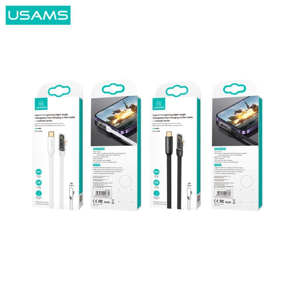 Кабель Type-C To Lightning PD 20W Right-angle Transparent Fast Charging & Data Cable Iceflake Series