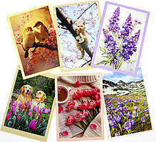 Листівка ручної роботи весняна асорті