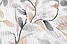 Тканина жатка (гофре) шириною 240 см "Гілочки з бежевим і сірим листям" №5004, фото 5
