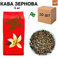 Ящик Ароматизованої Кави в зернах арабіка Бразилія Cантос аромат "Ваніль" 1 кг (у ящику 10 шт)