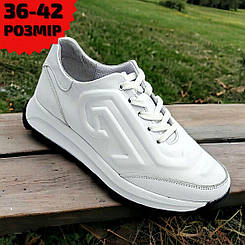 Жіночі Кросівки кеди мокасини шкіряні літні білі бежеві чорні на середню повну ногу 36-42 розмір