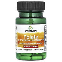 Фолиевая кислота Витамин B9 Folic Acid 680mcg Folate Swanson 30 Veggie Caps