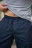 Модні спортивні штани Cargo повсякденні із бічними кишенями сині, фото 5