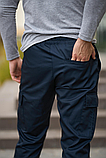 Модні спортивні штани Cargo повсякденні із бічними кишенями сині, фото 6