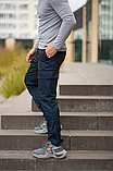 Модні спортивні штани Cargo повсякденні із бічними кишенями сині, фото 7