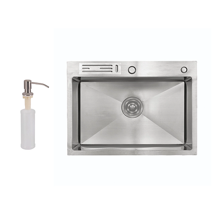 Мийка для кухні інтегрована з полицею для ножів Handmade LH5050T Brushed Steel 3,0/0,8 мм, фото 1