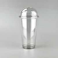 Стакани пластикові під купольну кришку  500 мл упаковка 50шт (з кришкою), уп