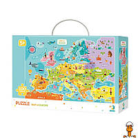 Детский пазл "карта европы" английская версия dodo, 100 деталей, игрушка, от 5 лет, DoDo Toys 300124
