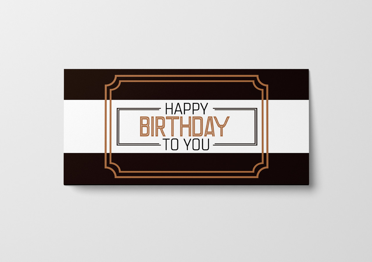 Подарунковий конверт Твоя Забава "Happy Birthday to you" коричневий 1шт.