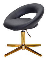 Стілець із круглим сидінням на золотій хрестовині на стопах Holy GD-Modern Base, фото 4