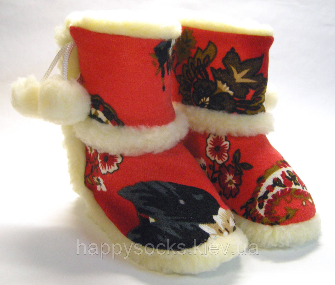 Кімнатні дитячі капці-чуни з овчини