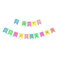 Гирлянда С днем рождения на украинском, растяжка бумажная разноцветная З днем народження
