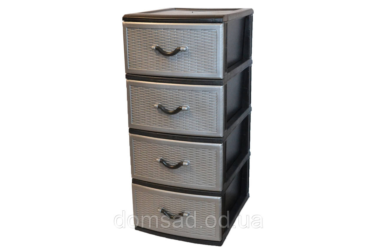 Комод пластиковий Style black (Стиль) 4 ящики 48х38х88