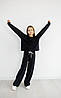 Костюм для дівчинки кофта реглан і штани палацо | Турецька двонитка колір чорний, фото 2