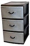 Комод пластиковий Style black (Стиль) 3 ящики 48х38х67, фото 2