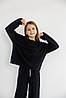 Костюм для дівчинки кофта реглан і штани палацо | Турецька двонитка колір чорний, фото 3