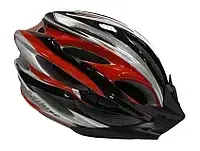 Велосипедный шлем универсальный со съемным козырьком красно-черный M/L