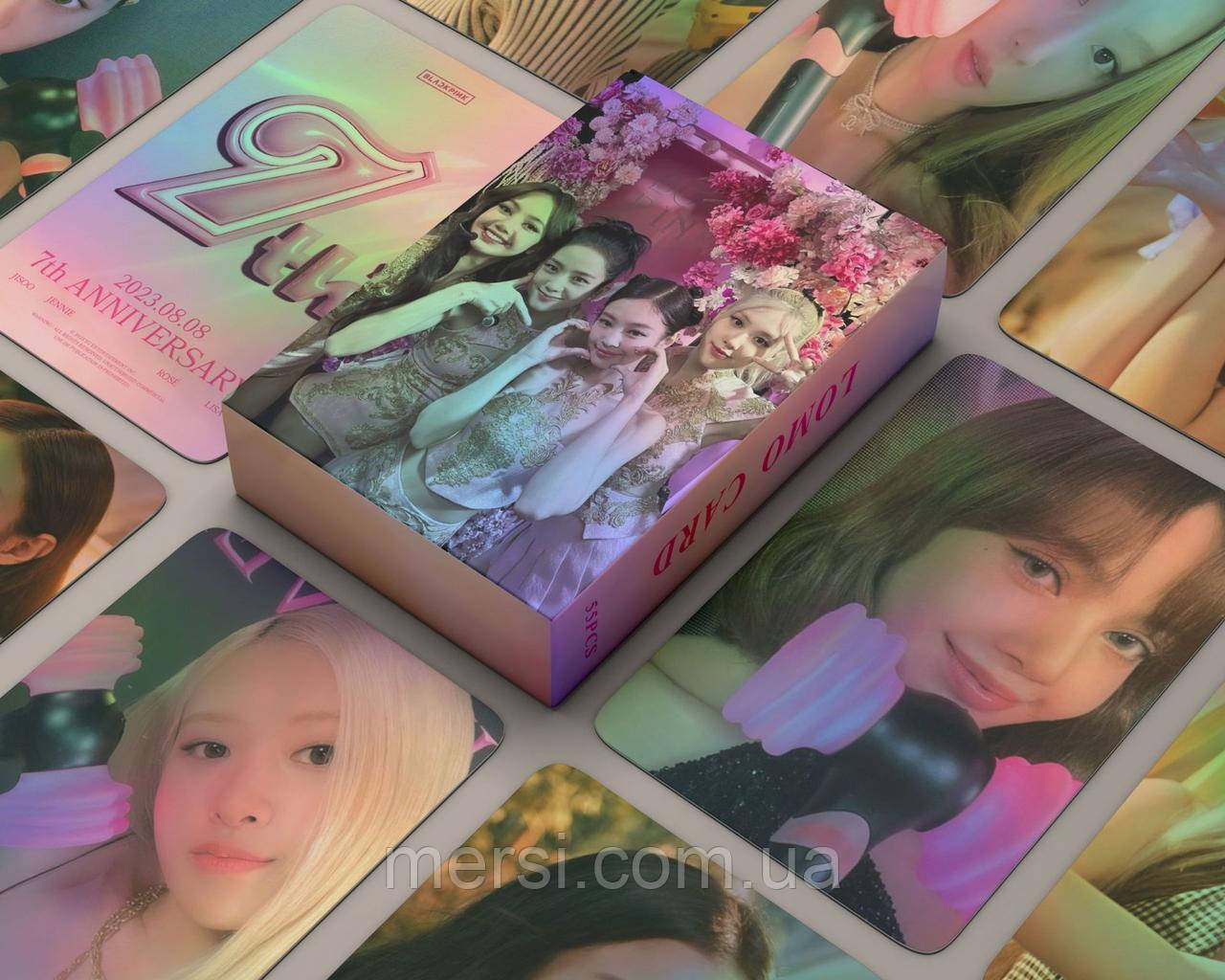 Голографічні карточки blackpink K-POP lomo кейпоп карти к поп блек пінк блэкпінк - 7th -  55 шт, фото 1