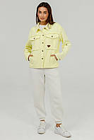 Женская джинсовая куртка оверсайз M-4XL желтый