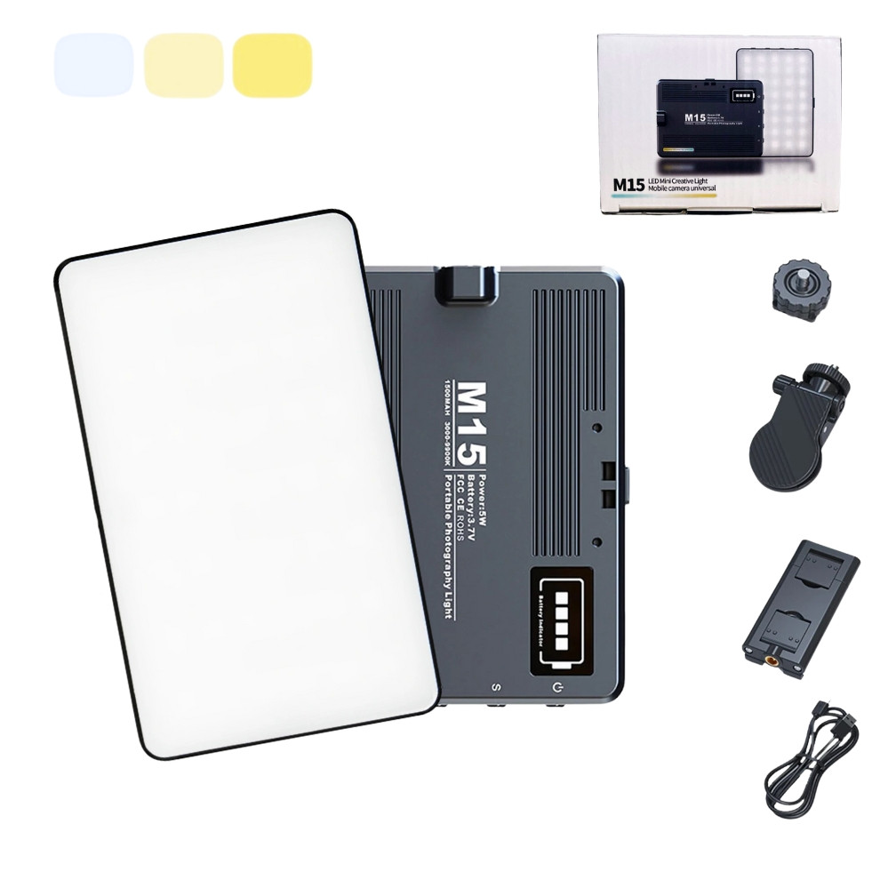 Акумуляторне LED відеосвітло накамерне М15 світлодіодна портативна міні лампа для фото та відеозйомокм, фото 1