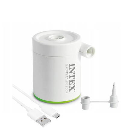 Електричний насос для надування Intex 66637 аккумуляторний (200 л/хв) від USB 5V + Powerbank 2000 mAh, фото 1