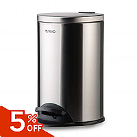 Відро для сміття з педаллю 20л Серебристое мусорное ведро Відро відро кругле Матовое ведро для мусора Велике відро для сміття