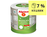 Емаль акрилова ALPINA AQUA WEISSLACK УКРАЇНА універсальна глянцева біла - база B1 2,5 л