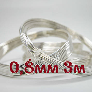 Мідь луджена 0,8 мм - 3 метри для електроніки, пайки, покрита оловом, електротехнічний дріт, екранована