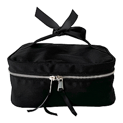 Бавовняна косметичка з бантиком 26*17*12 М (чорна)
