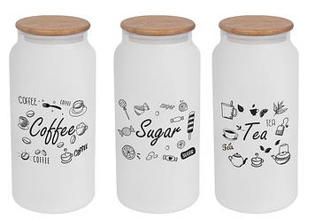 Банка скло "Herevin Ice Colour Tea-Coffee-Sugar" 1,4л з кришкою №232002-262(12)