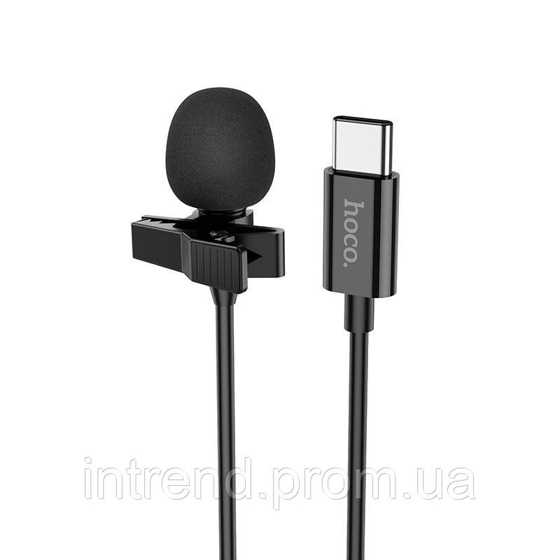 Микрофон петличный HOCO Type-C Lavalier microphone L14, 2 м, черный p - фото 2 - id-p2120352306