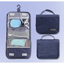 Підвісний складний органайзер для косметики Travel, Дорожня косметичка (синій), фото 2